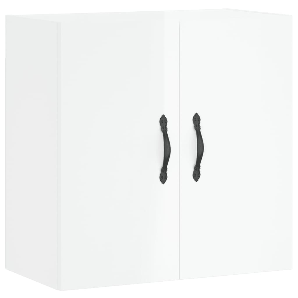 Wall Cabinet High Gloss White 60x31x60 cm Wood Material