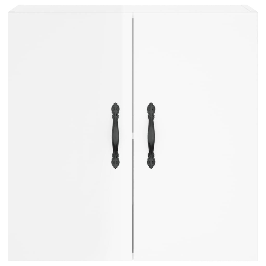 Wall Cabinet High Gloss White 60x31x60 cm Wood Material