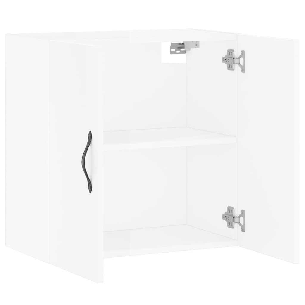 Wall Cabinet High Gloss White 60x31x60 cm Wood Material