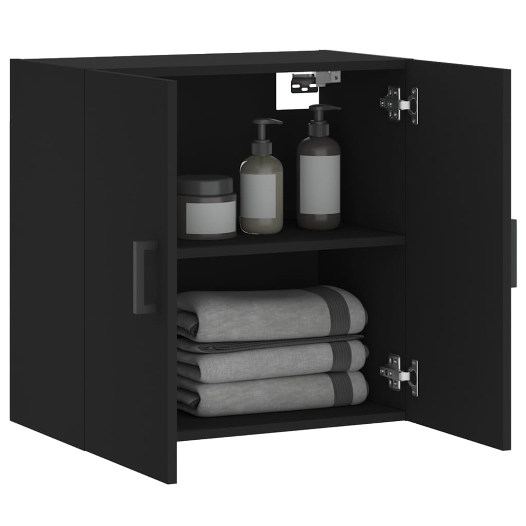 Wall Cabinet Black 60x31x60 cm Wood Material