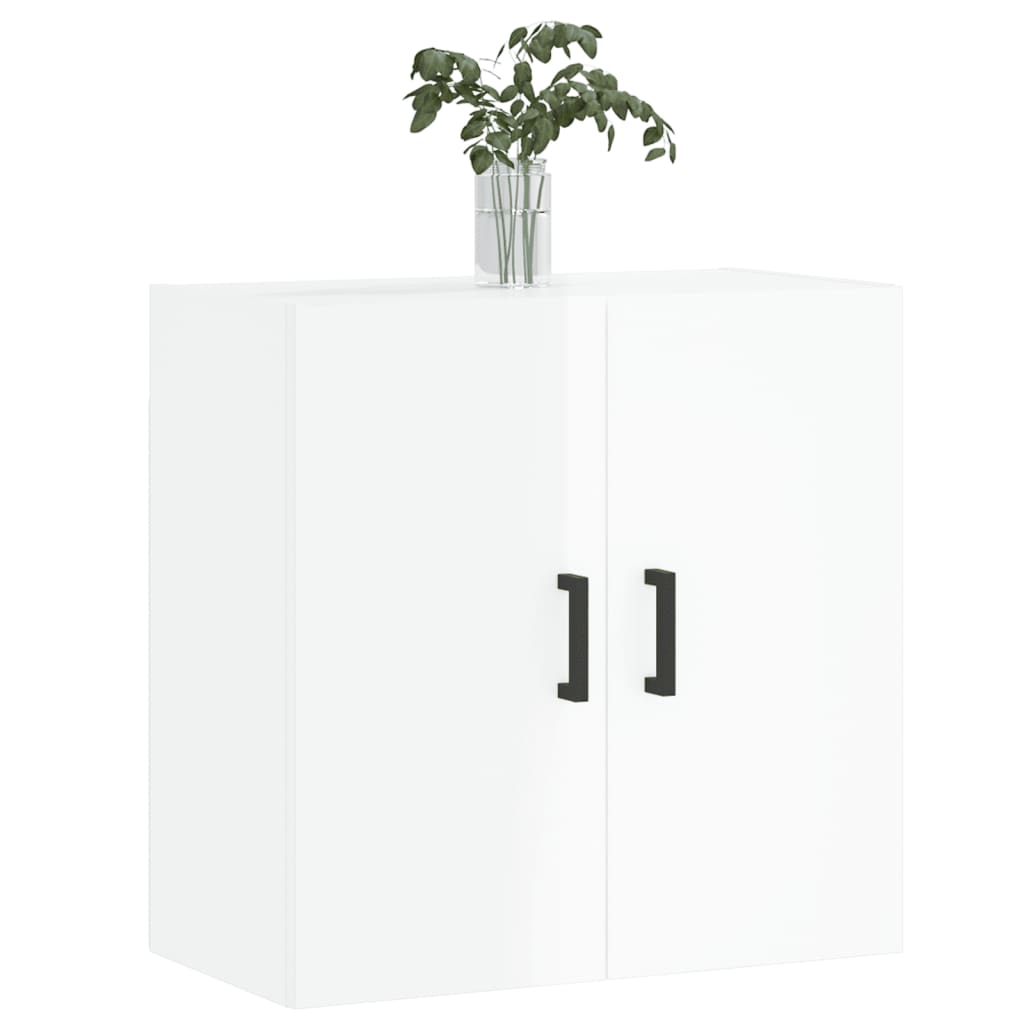 Wall Cabinet High Gloss White 60x31x60 cm Wood Material