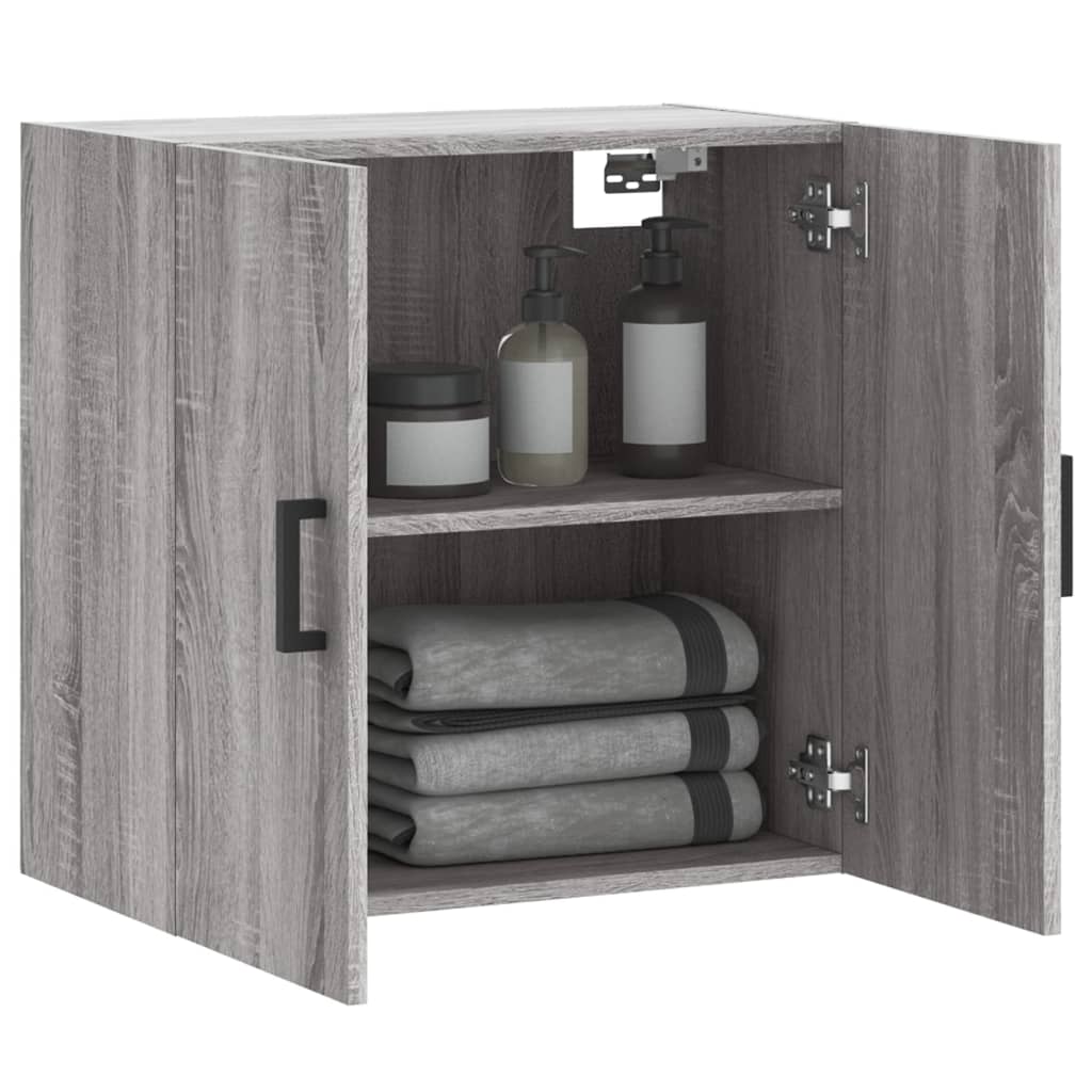 Wall Cabinet Gray Sonoma 60x31x60 cm Wood Material