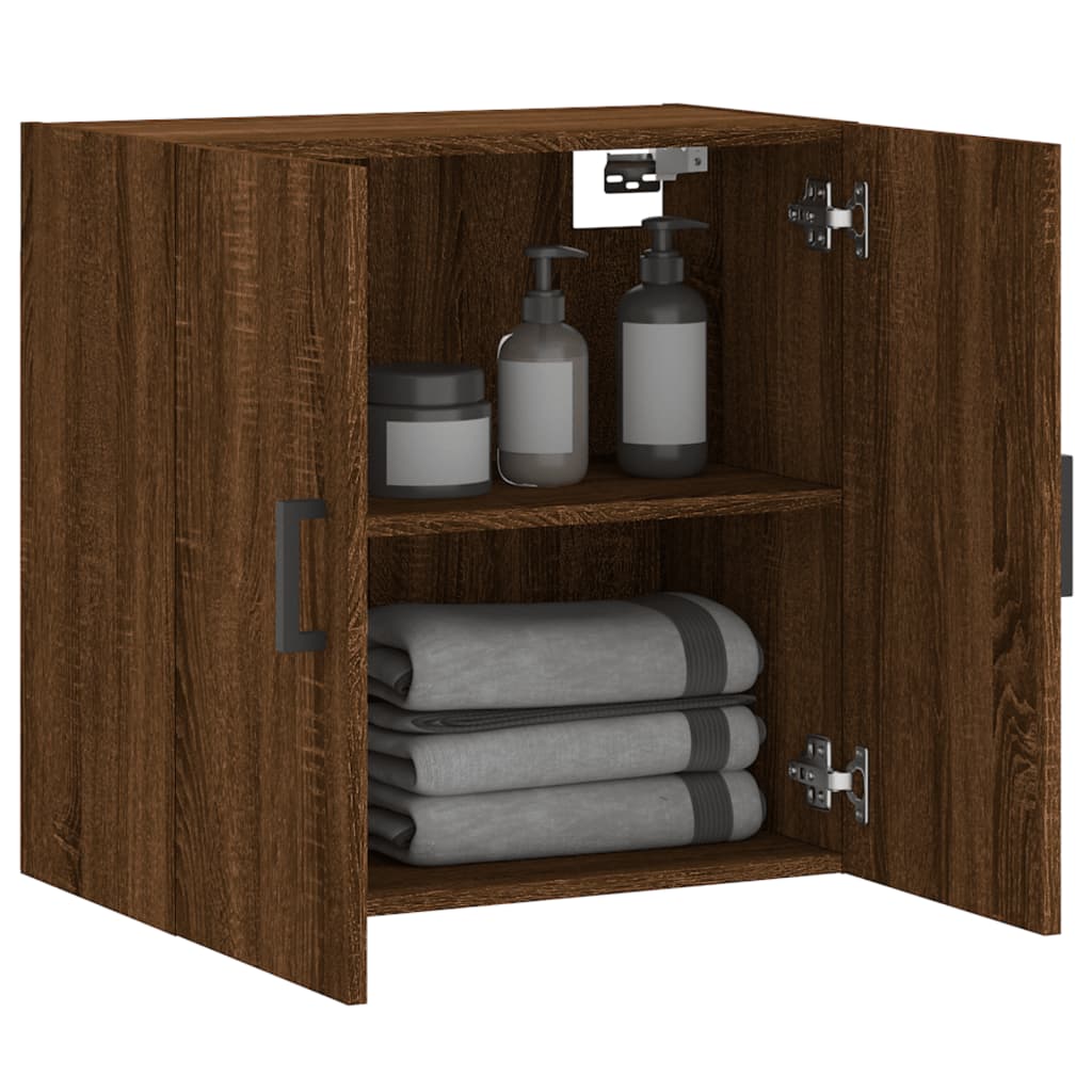 Wall Cabinet Brown Oak Look 60x31x60 cm Wood Material