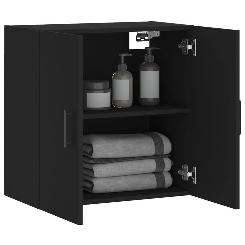 Wall Cabinet Black 60x31x60 cm Wood Material