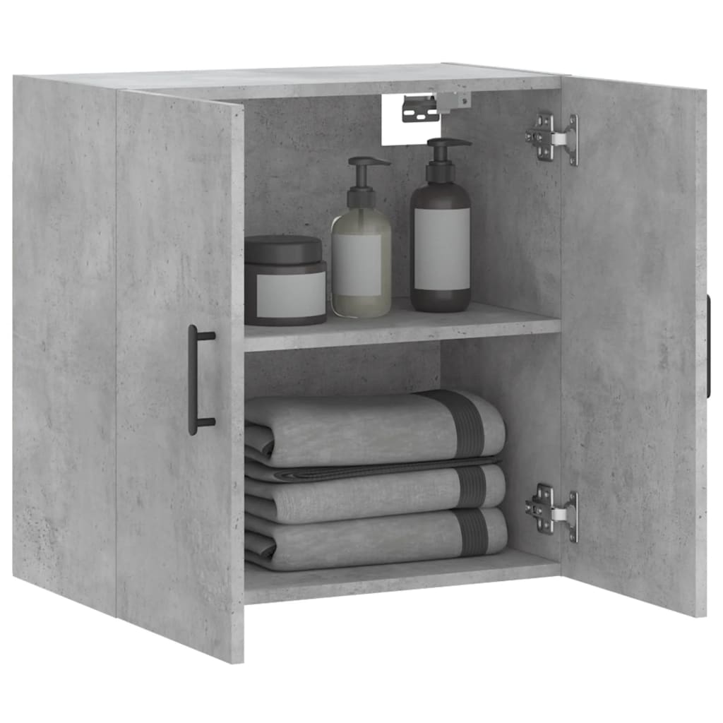 Wall Cabinet Concrete Grey 60x31x60 cm Wood Material