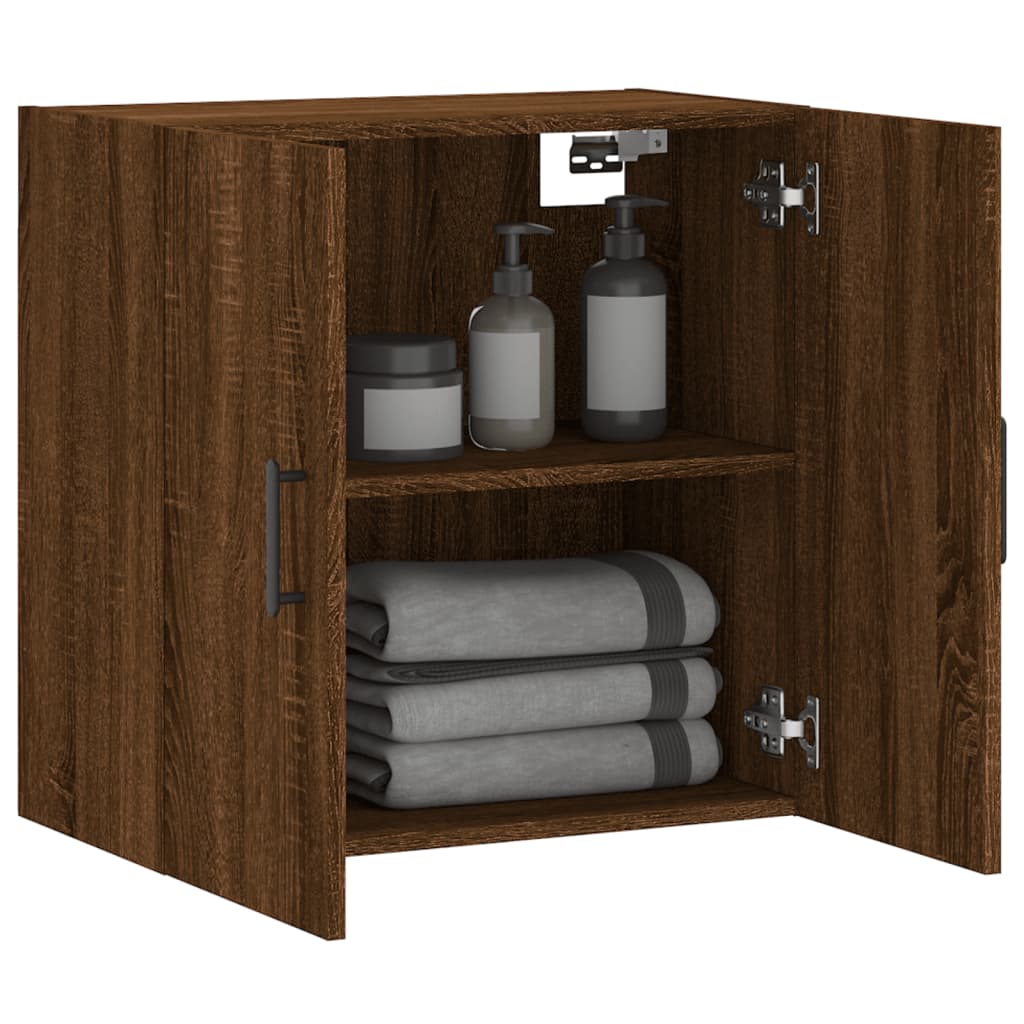 Wall Cabinet Brown Oak Look 60x31x60 cm Wood Material