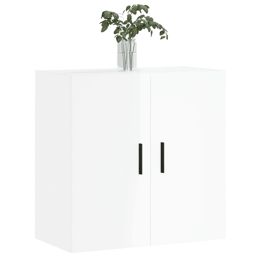 Wall Cabinet High Gloss White 60x31x60 cm Wood Material