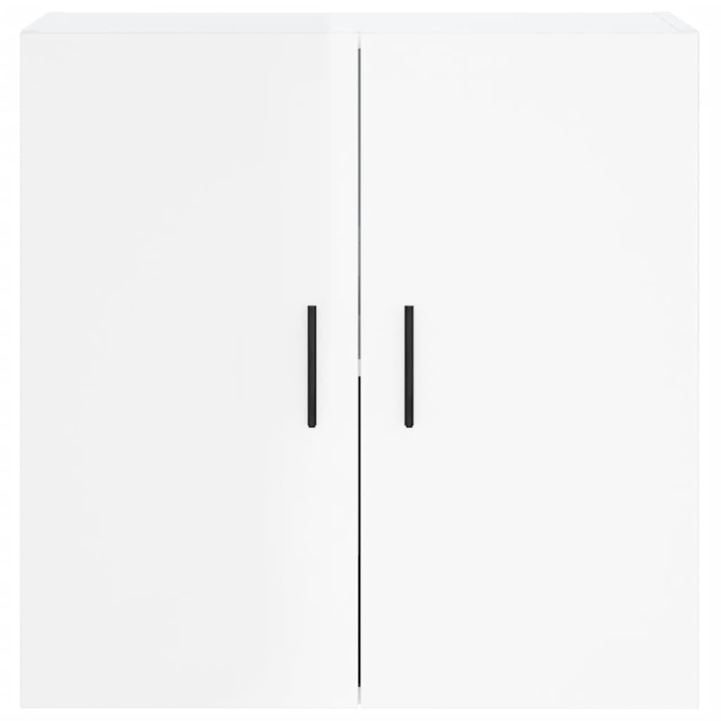 Wall Cabinet High Gloss White 60x31x60 cm Wood Material