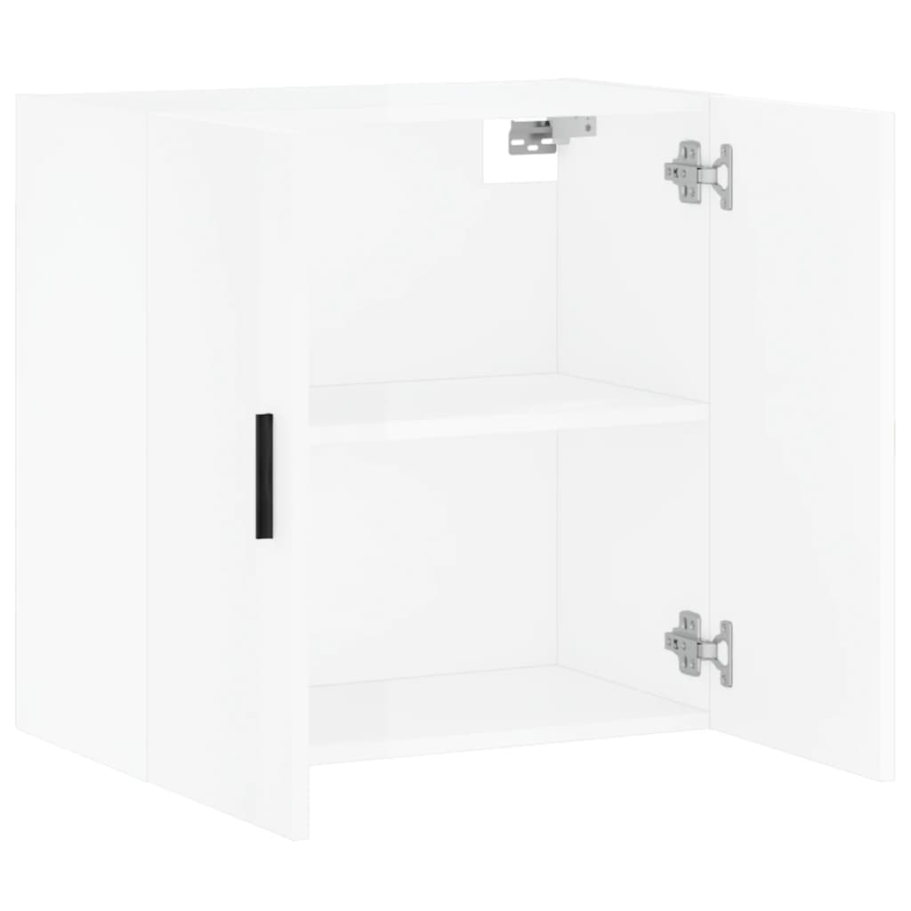 Wall Cabinet High Gloss White 60x31x60 cm Wood Material