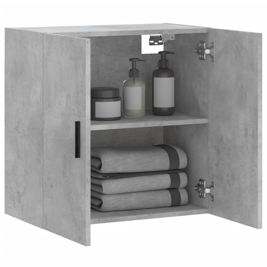 Wall Cabinet Concrete Grey 60x31x60 cm Wood Material