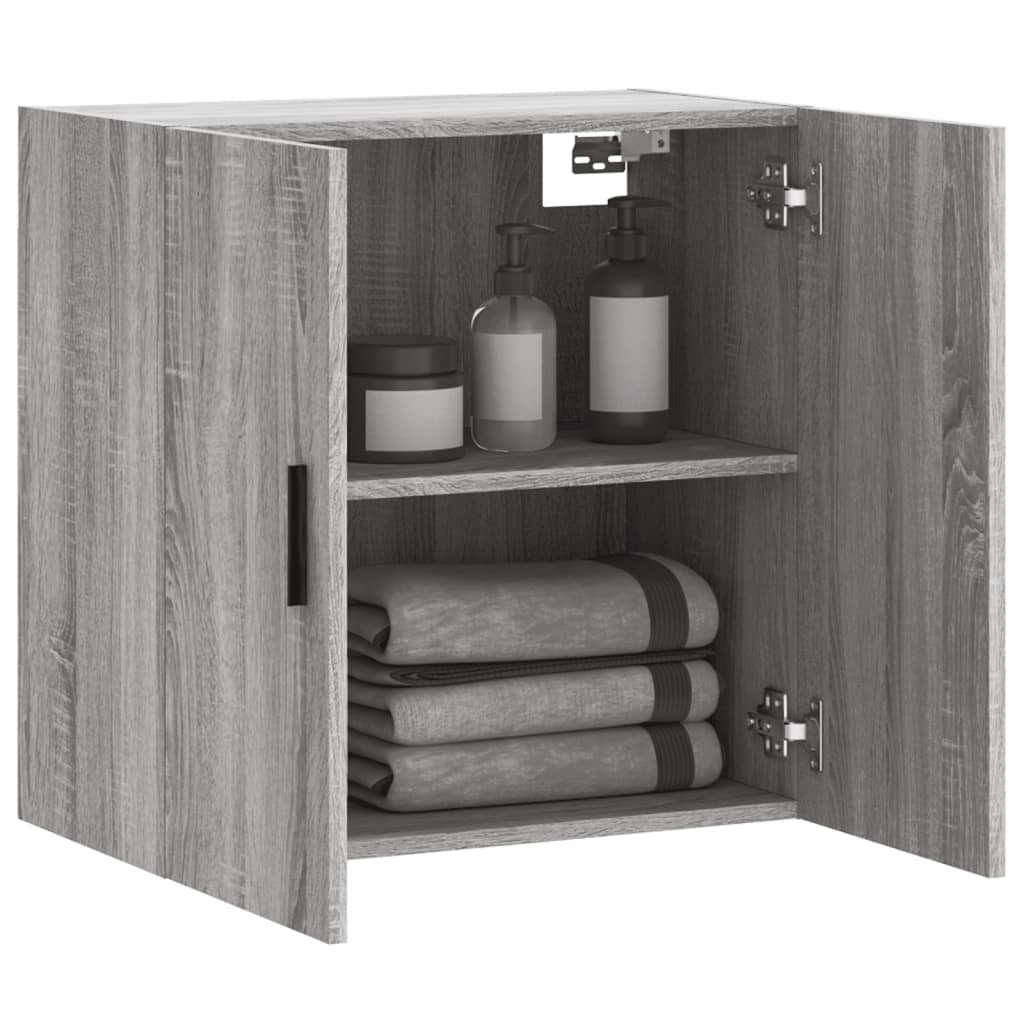 Wall Cabinet Gray Sonoma 60x31x60 cm Wood Material