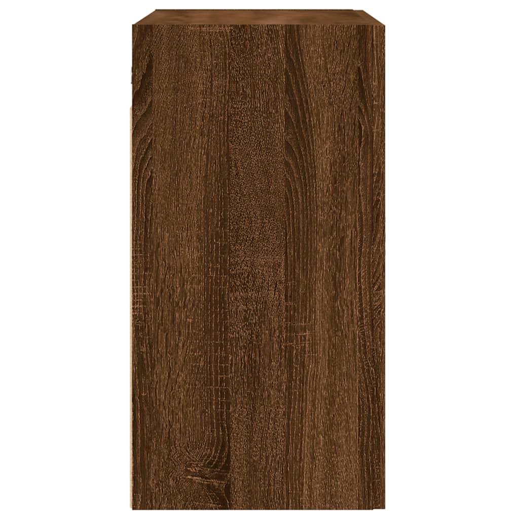 Wall Cabinet Brown Oak Look 60x31x60 cm Wood Material