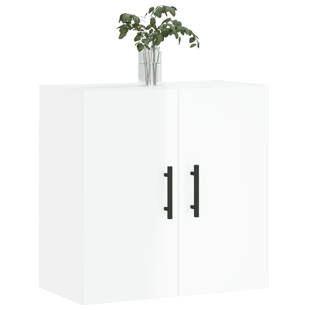 Wall Cabinet High Gloss White 60x31x60 cm Wood Material