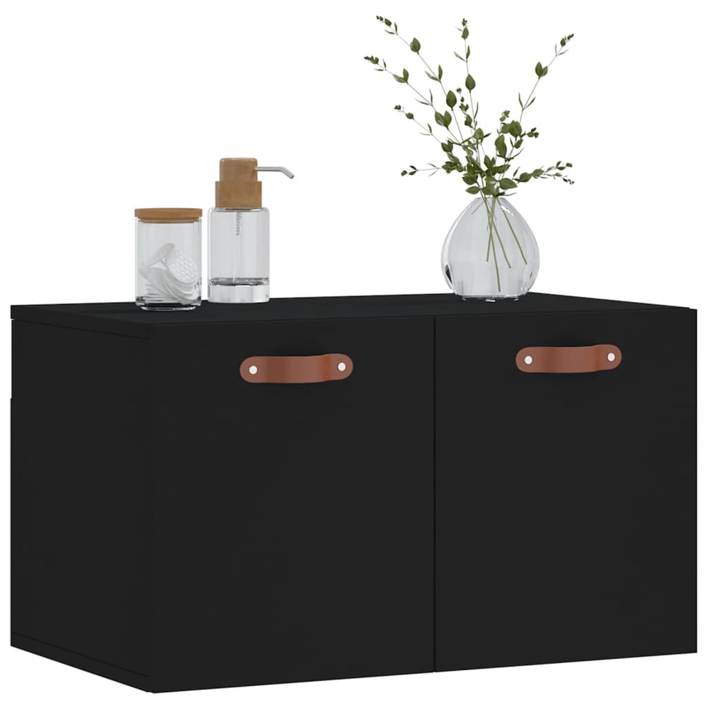 Wall Cabinet Black 60x36.5x35 cm Wood Material