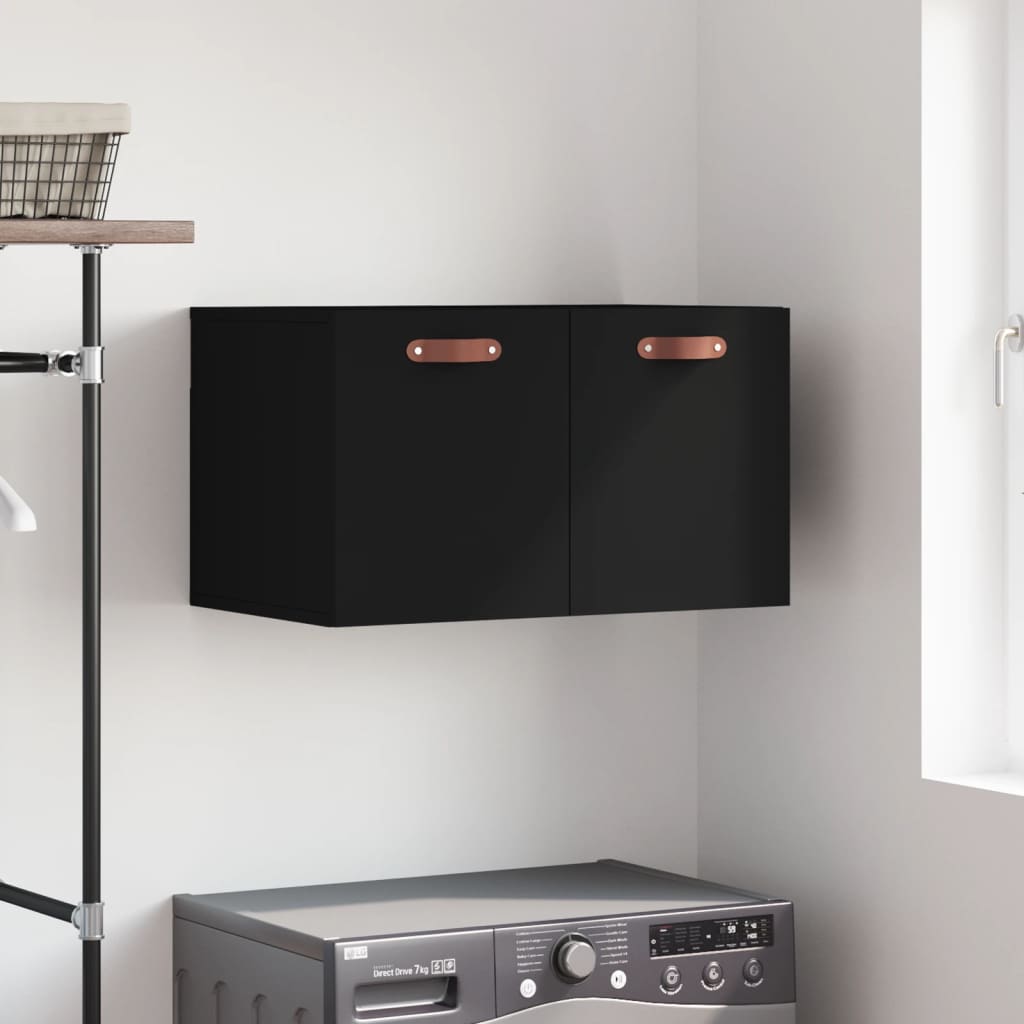 Wall Cabinet Black 60x36.5x35 cm Wood Material