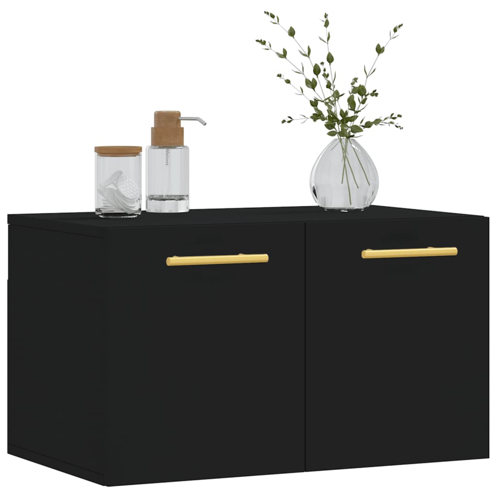 Wall Cabinet Black 60x36.5x35 cm Wood Material