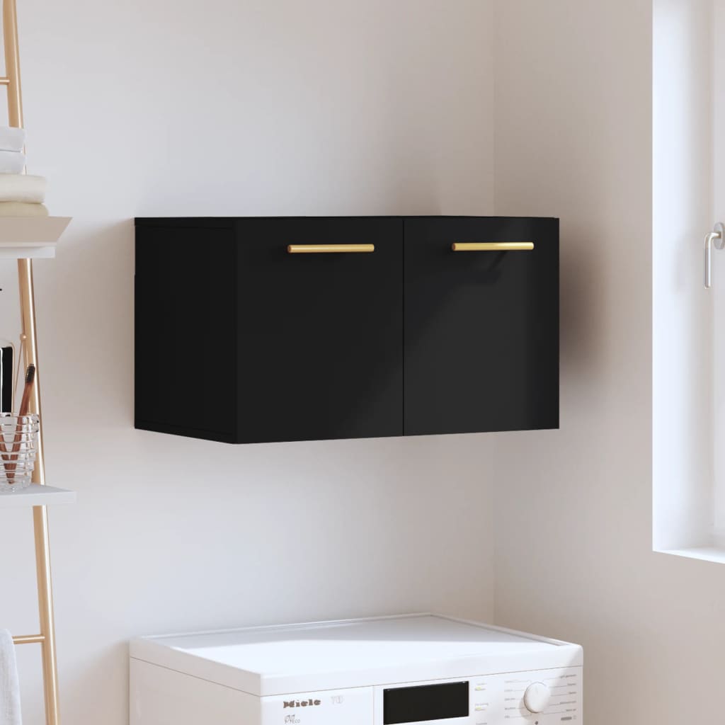 Wall Cabinet Black 60x36.5x35 cm Wood Material