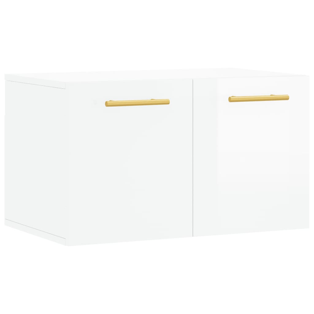 Wall Cabinet High Gloss White 60x36.5x35 cm Wood Material