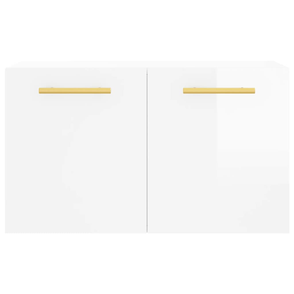 Wall Cabinet High Gloss White 60x36.5x35 cm Wood Material