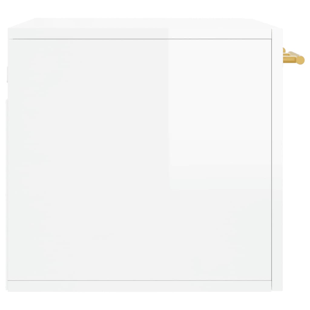 Wall Cabinet High Gloss White 60x36.5x35 cm Wood Material