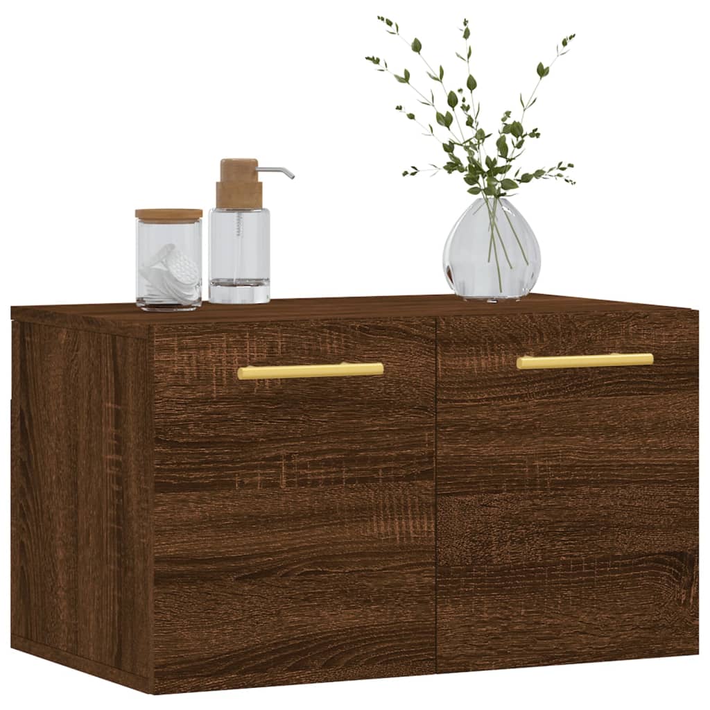 Wall Cabinet Brown Oak Look 60x36.5x35cm Wood Material