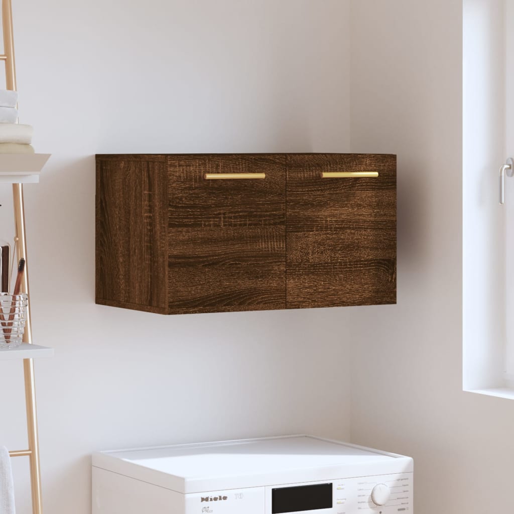 Wall Cabinet Brown Oak Look 60x36.5x35cm Wood Material