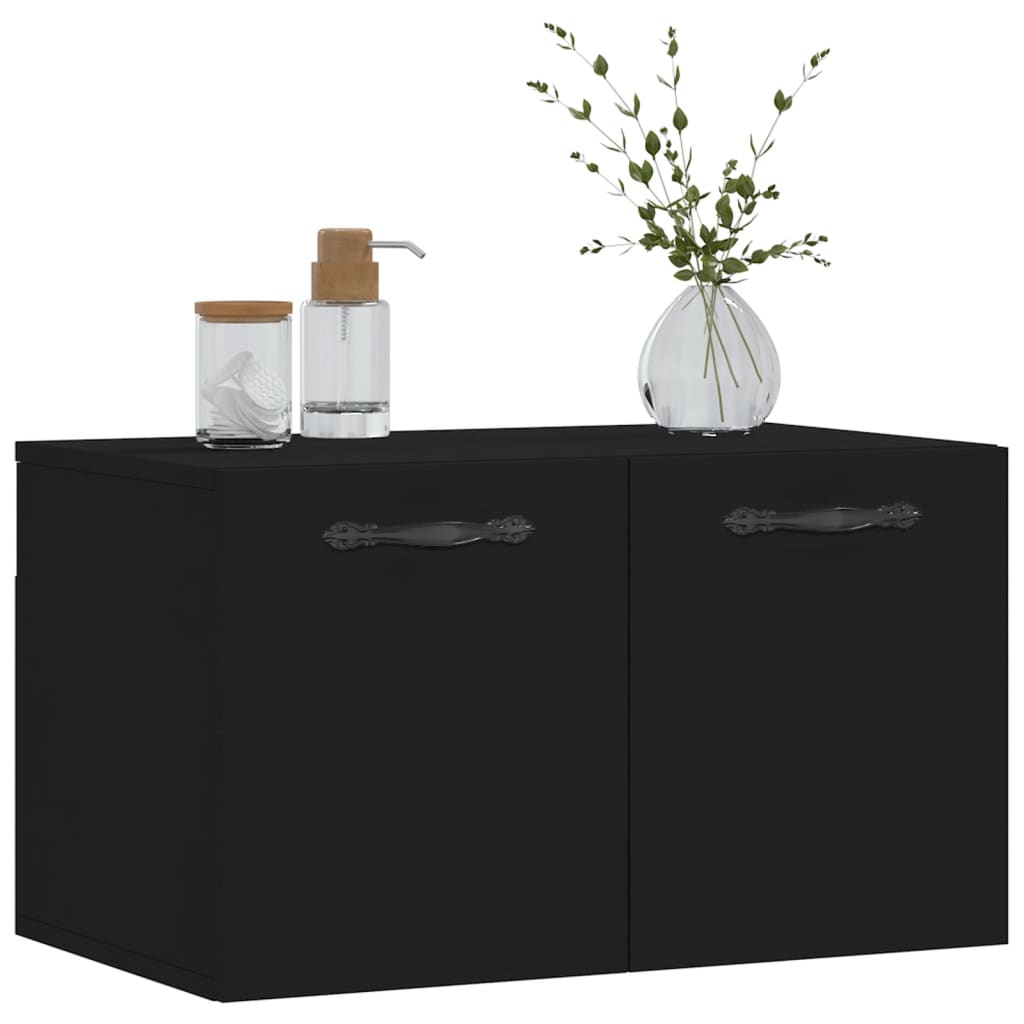 Wall Cabinet Black 60x36.5x35 cm Wood Material