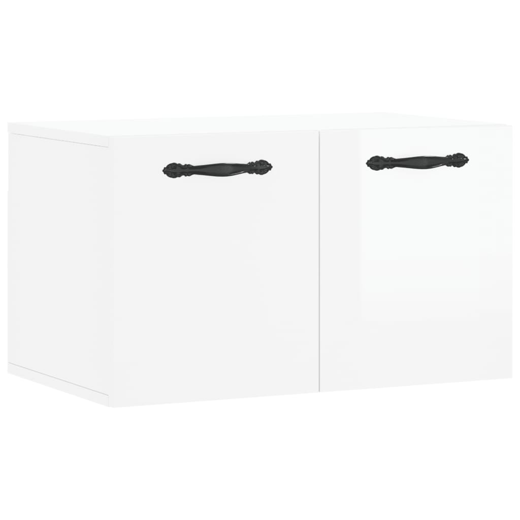 Wall Cabinet High Gloss White 60x36.5x35 cm Wood Material