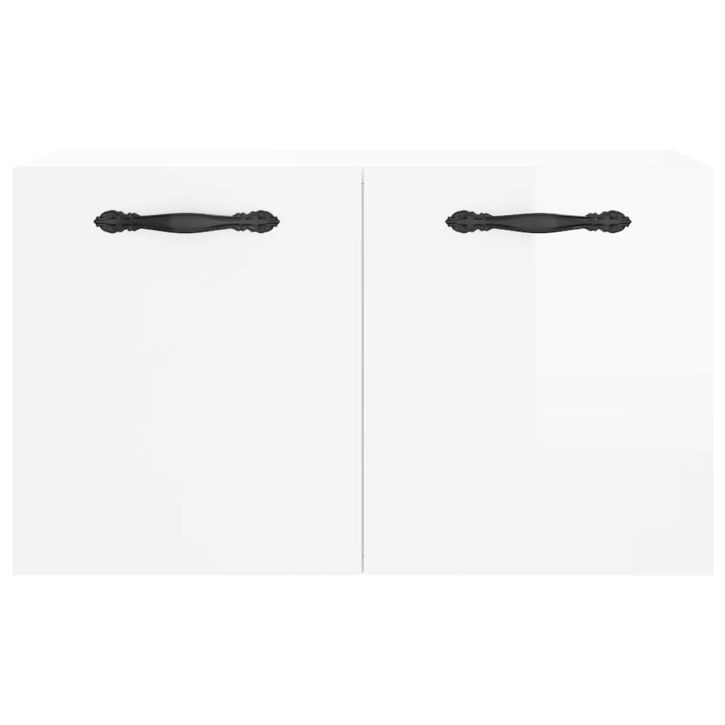 Wall Cabinet High Gloss White 60x36.5x35 cm Wood Material