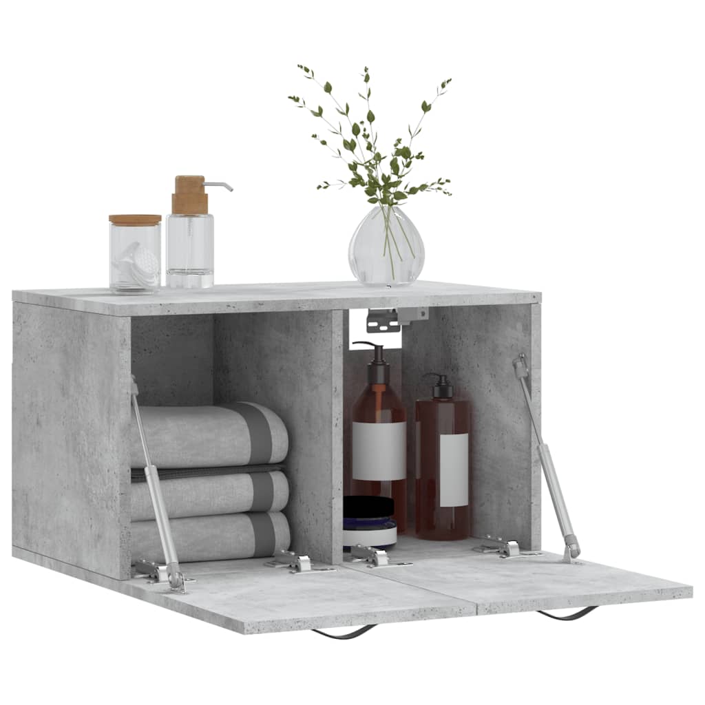 Wall Cabinet Concrete Grey 60x36.5x35 cm Wood Material