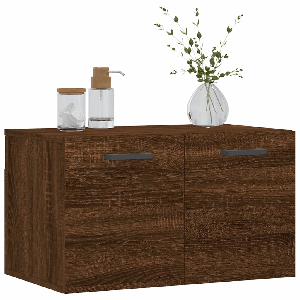 Wall Cabinet Brown Oak Look 60x36.5x35cm Wood Material