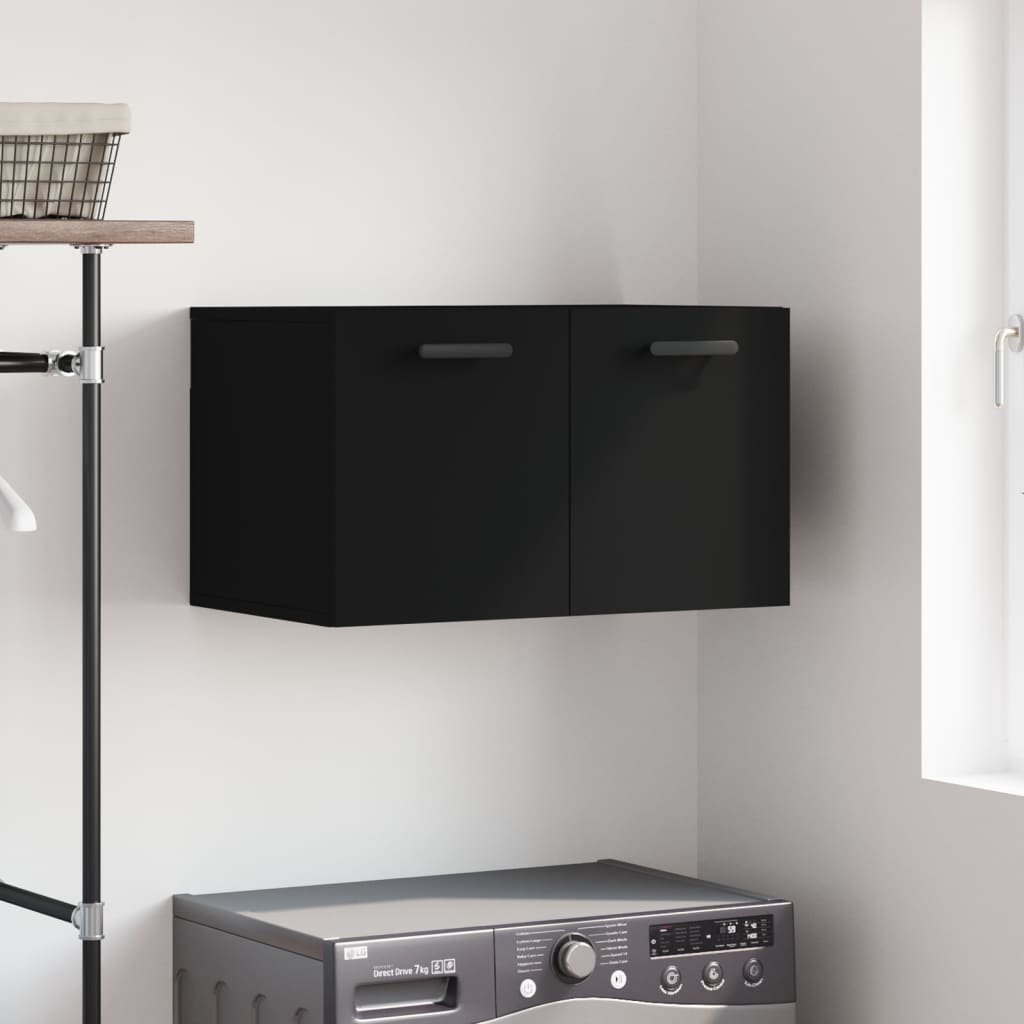 Wall Cabinet Black 60x36.5x35 cm Wood Material