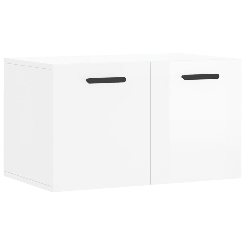 Wall Cabinet High Gloss White 60x36.5x35 cm Wood Material