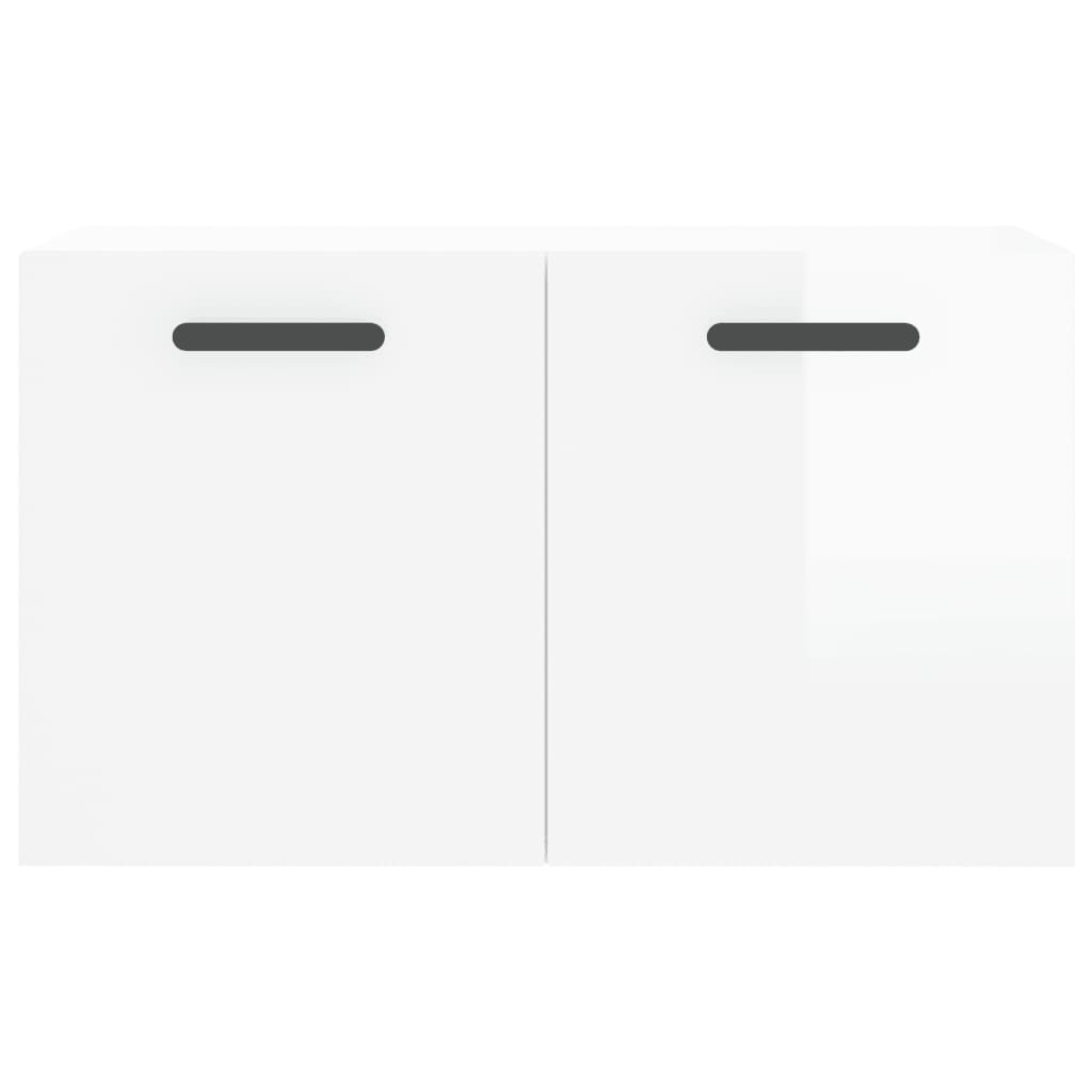 Wall Cabinet High Gloss White 60x36.5x35 cm Wood Material