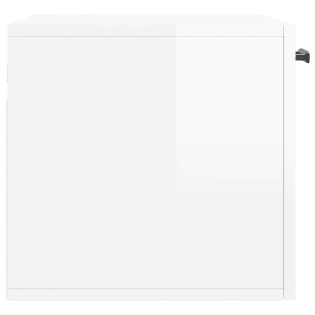 Wall Cabinet High Gloss White 60x36.5x35 cm Wood Material