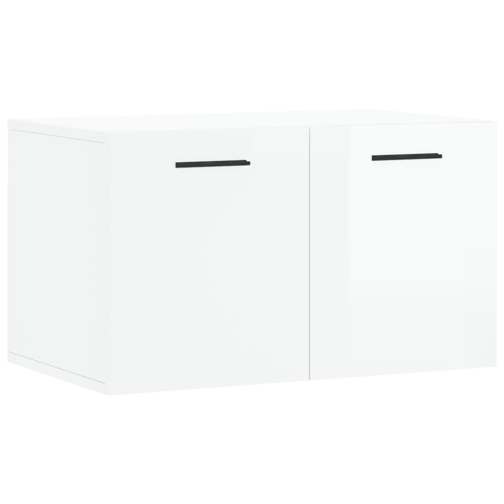 Wall Cabinet High Gloss White 60x36.5x35 cm Wood Material