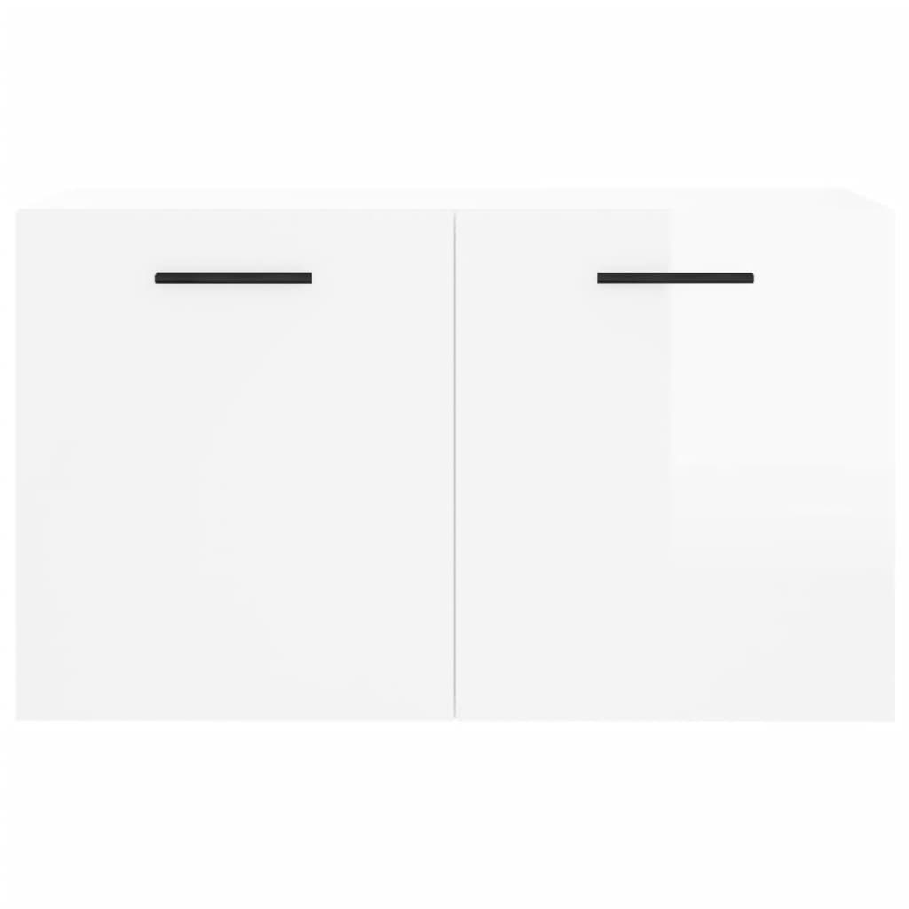 Wall Cabinet High Gloss White 60x36.5x35 cm Wood Material