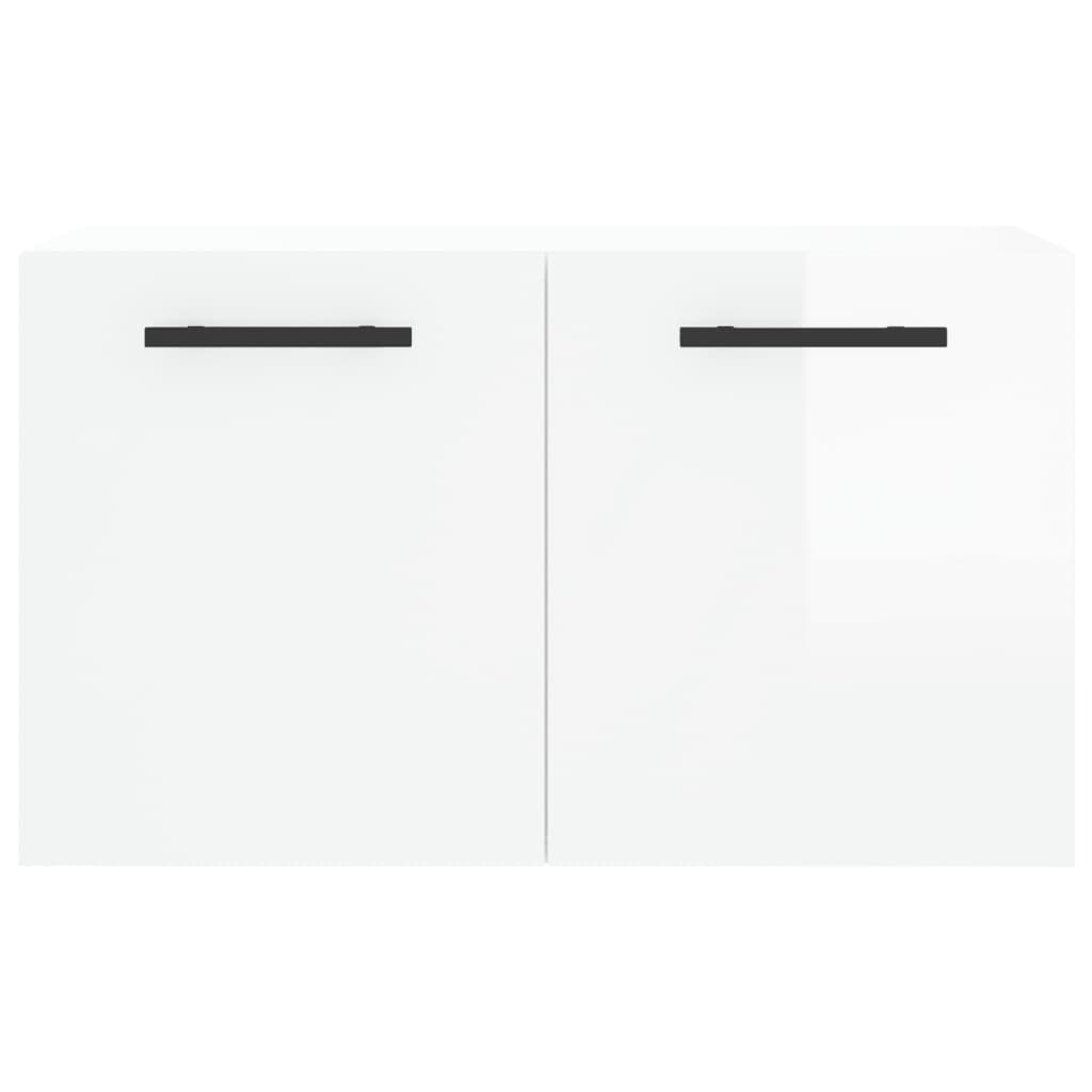 Wall Cabinet High Gloss White 60x36.5x35 cm Wood Material