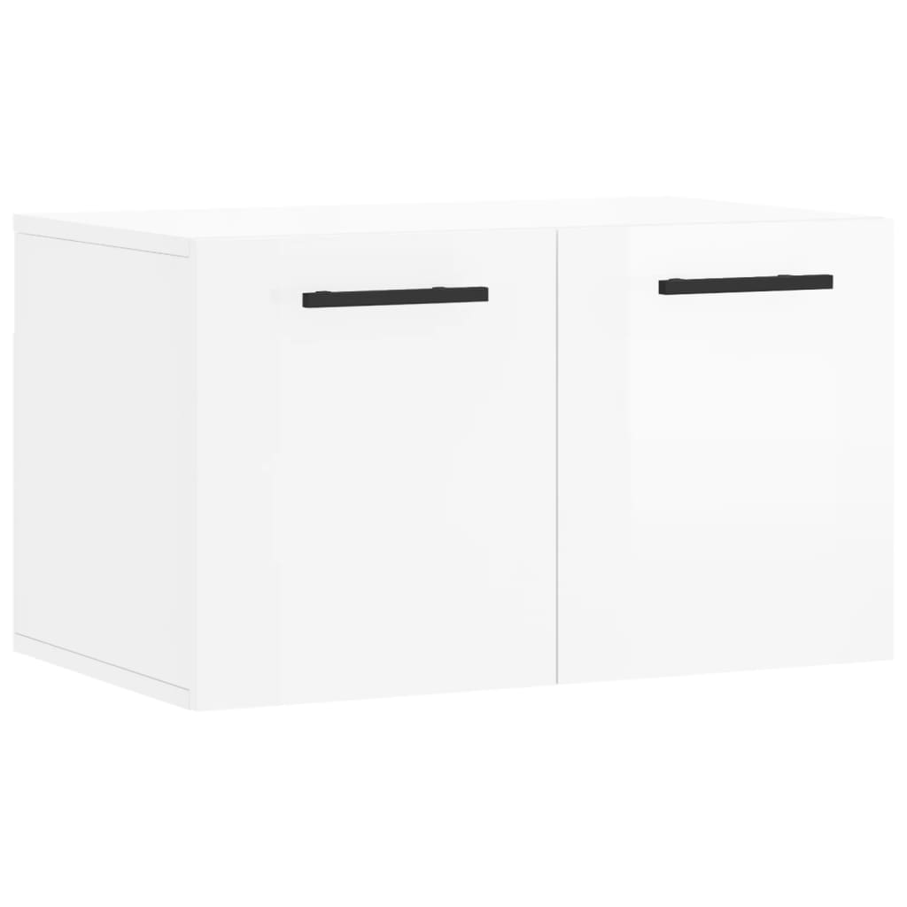 Wall Cabinet High Gloss White 60x36.5x35 cm Wood Material