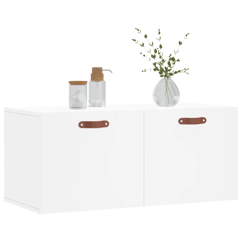 Wall Cabinet White 80x36.5x35 cm Wood Material