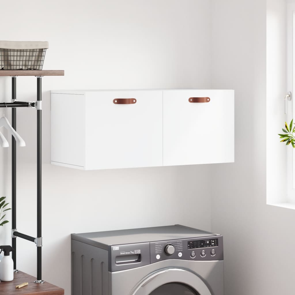 Wall Cabinet White 80x36.5x35 cm Wood Material