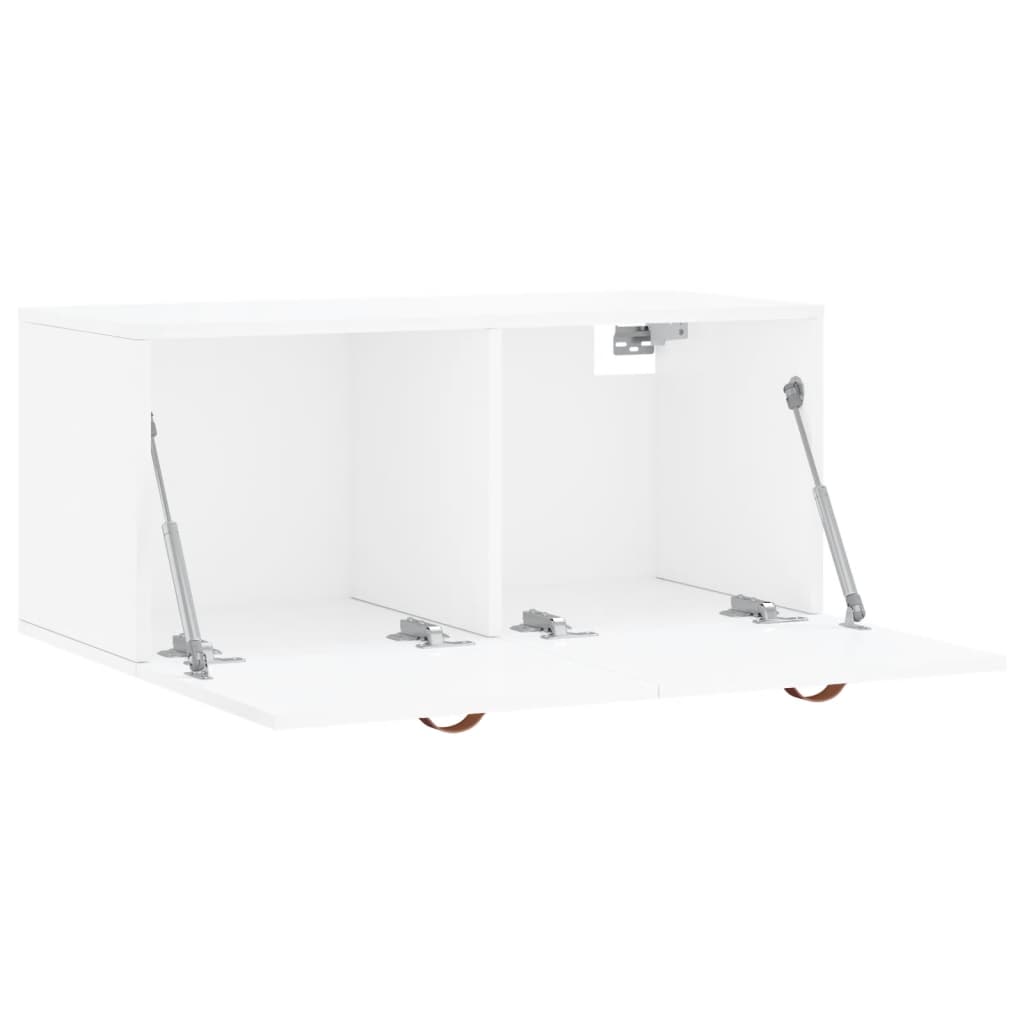 Wall Cabinet High Gloss White 80x36.5x35 cm Wood Material