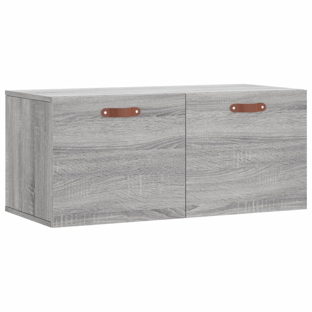 Wall Cabinet Grey Sonoma 80x36.5x35 cm Wood Material