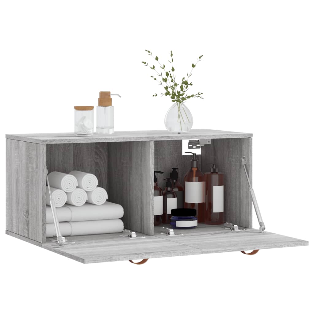 Wall Cabinet Grey Sonoma 80x36.5x35 cm Wood Material