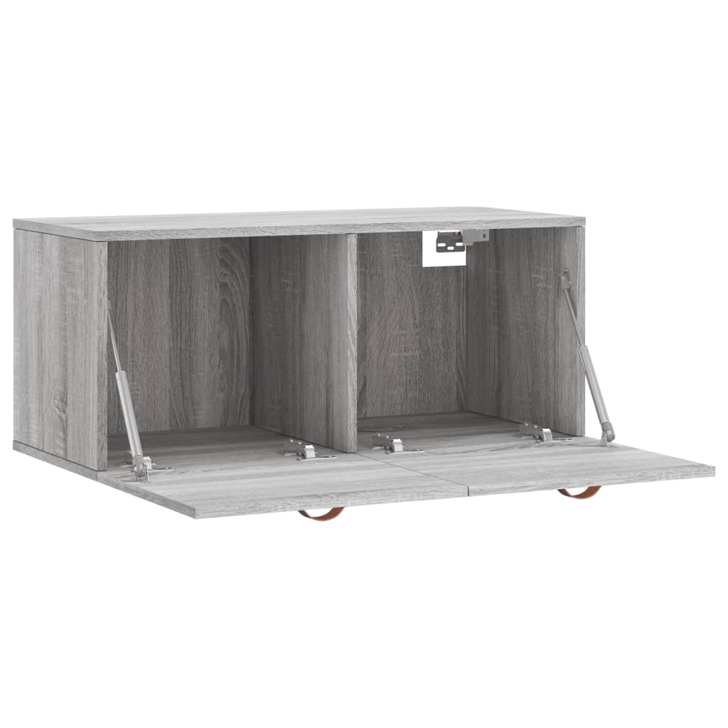 Wall Cabinet Grey Sonoma 80x36.5x35 cm Wood Material