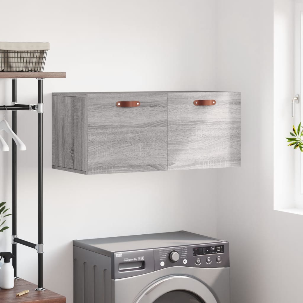 Wall Cabinet Grey Sonoma 80x36.5x35 cm Wood Material