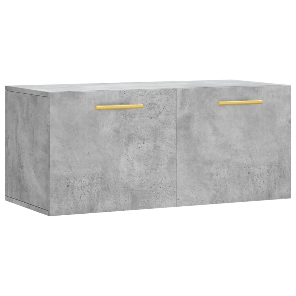 Wall Cabinet Concrete Grey 80x36.5x35 cm Wood Material