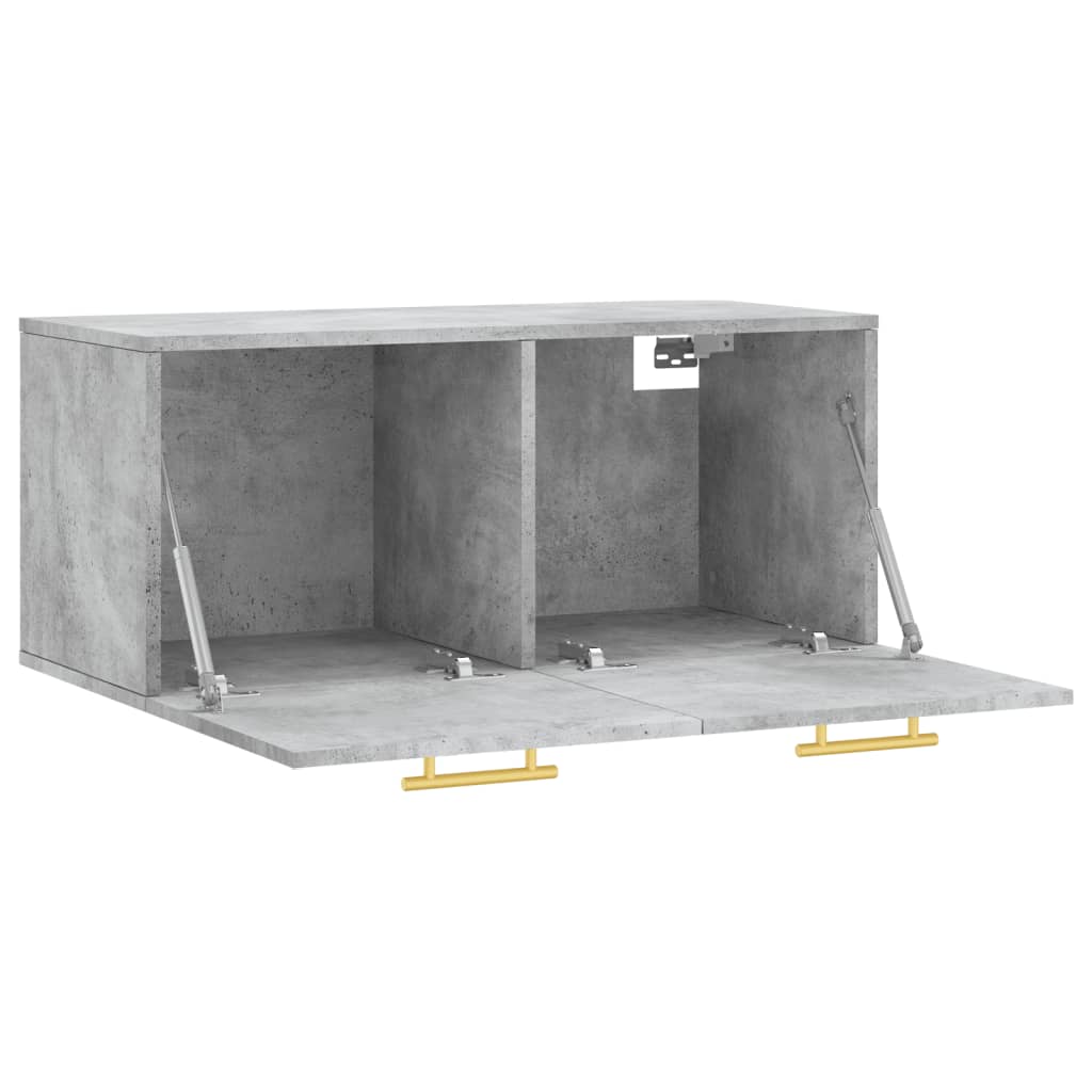 Wall Cabinet Concrete Grey 80x36.5x35 cm Wood Material