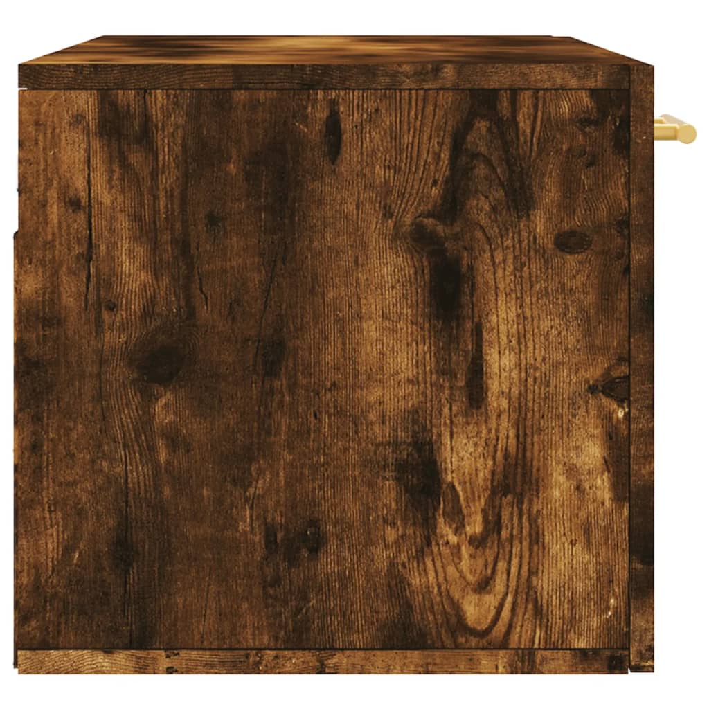 Wall Cabinet Smoked Oak 80x36.5x35 cm Wood Material