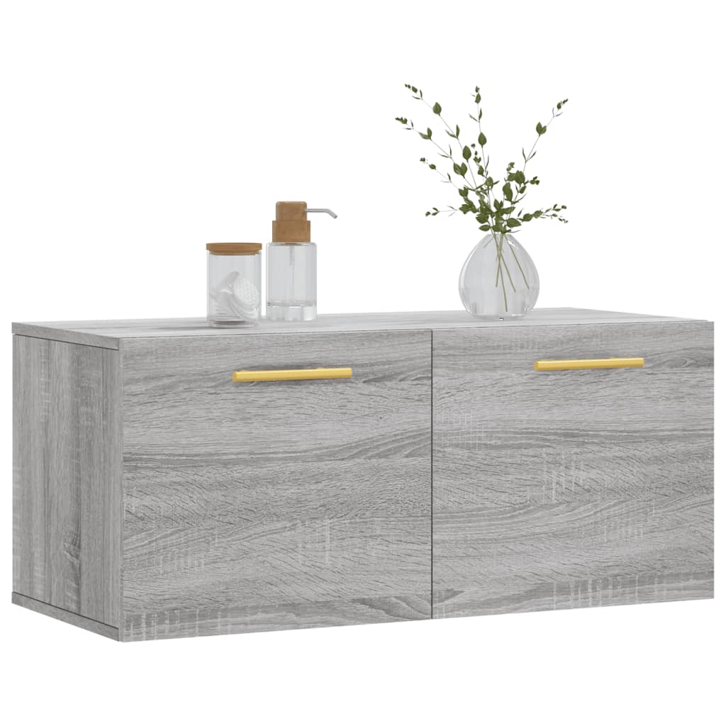 Wall Cabinet Grey Sonoma 80x36.5x35 cm Wood Material